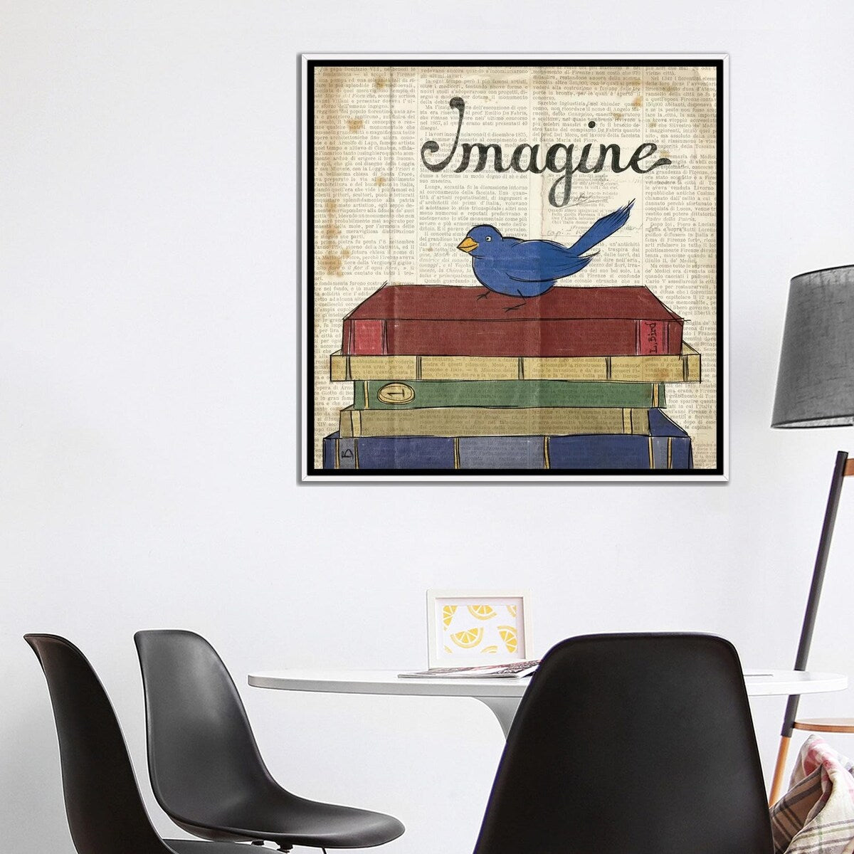 iCanvas "Bird Inspiration - Imagine" by Elyse DeNeige Framed Canvas Print