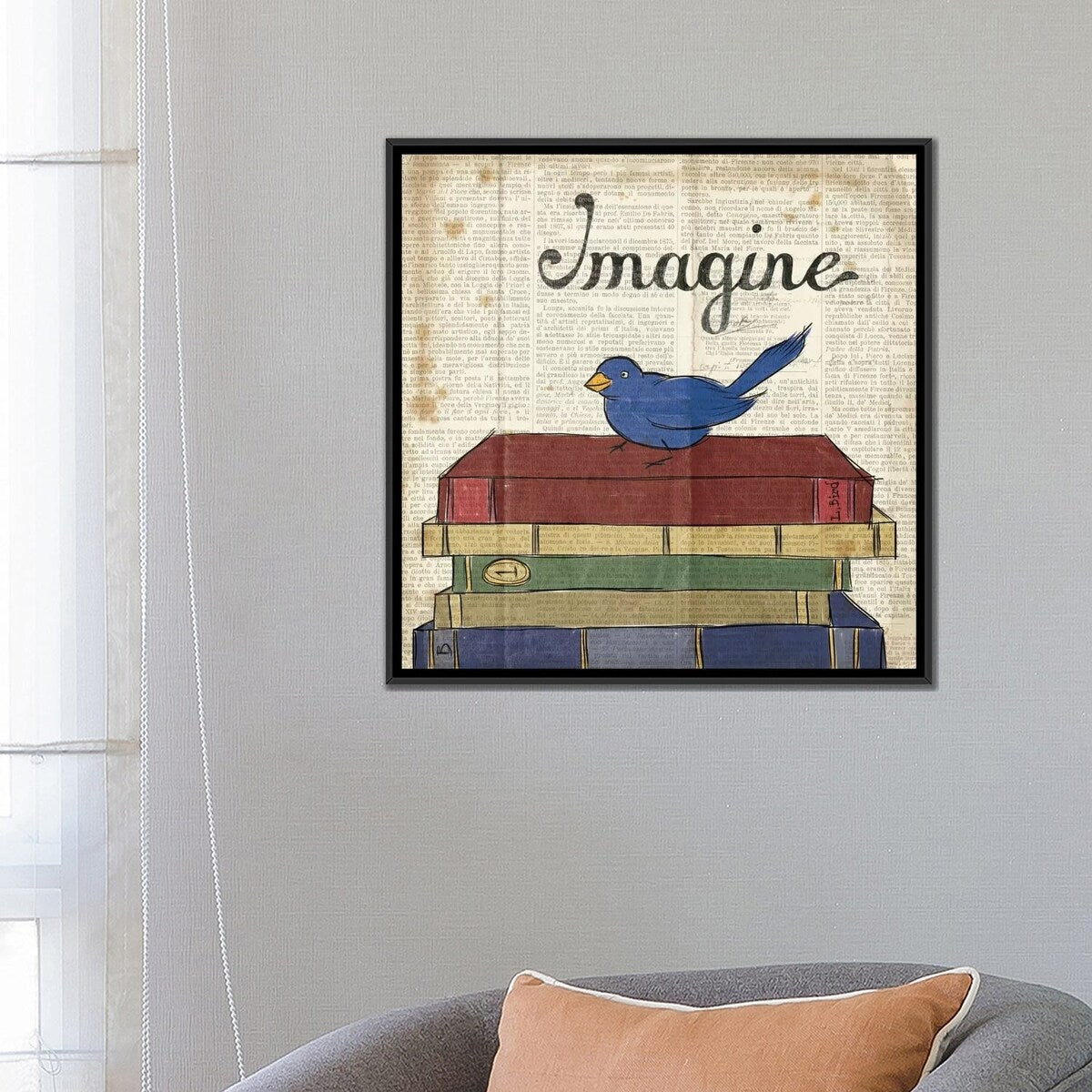 iCanvas "Bird Inspiration - Imagine" by Elyse DeNeige Framed Canvas Print