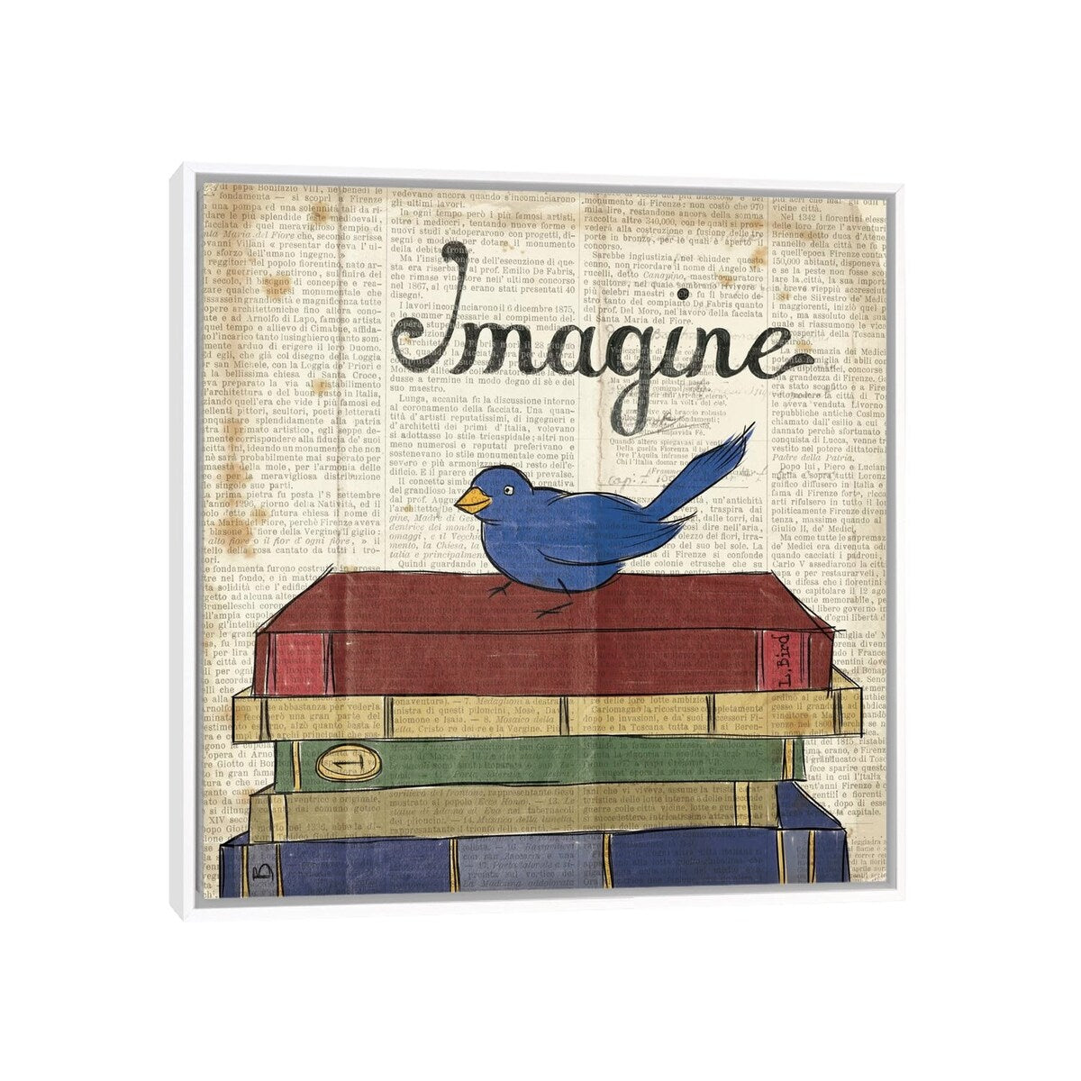 iCanvas "Bird Inspiration - Imagine" by Elyse DeNeige Framed Canvas Print
