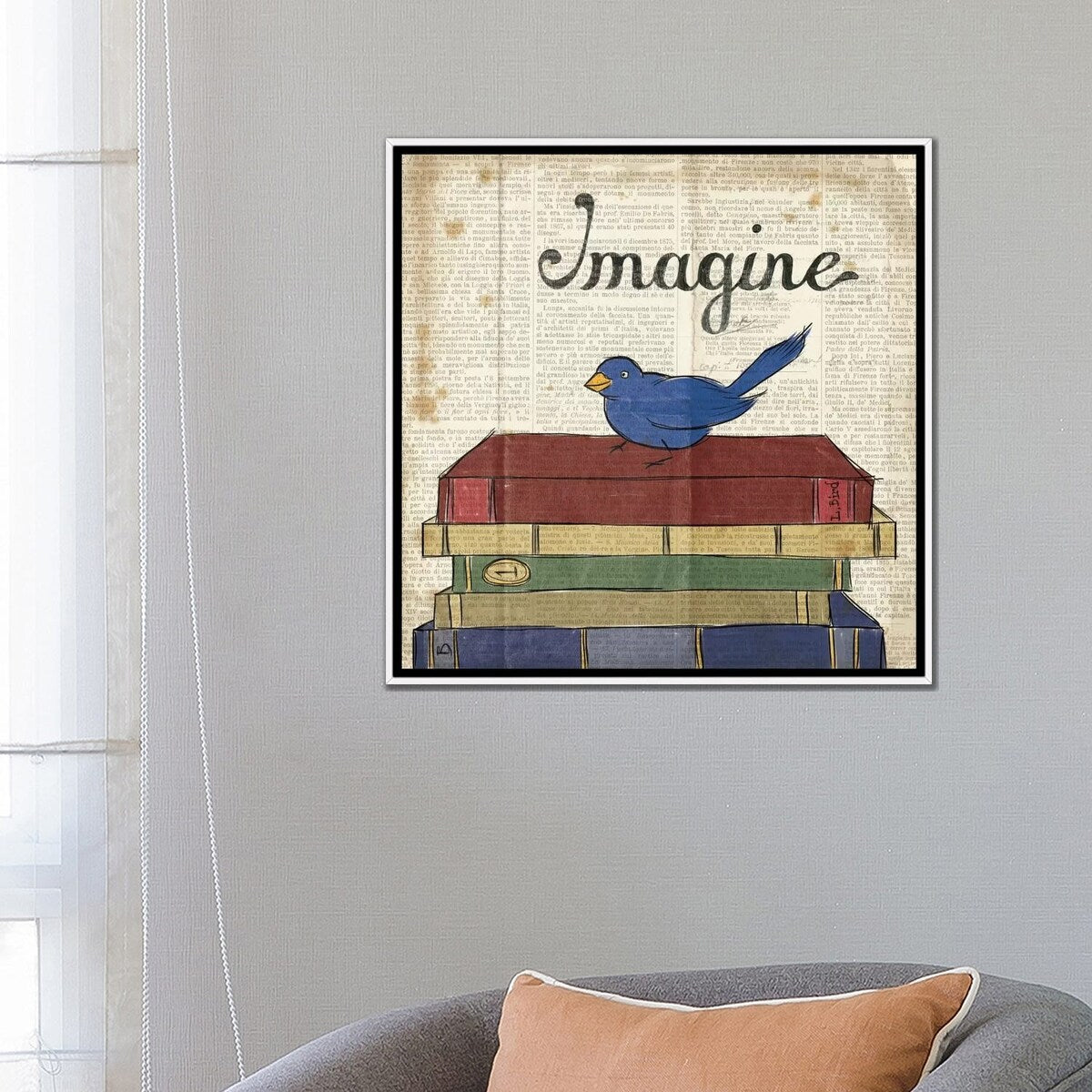 iCanvas "Bird Inspiration - Imagine" by Elyse DeNeige Framed Canvas Print