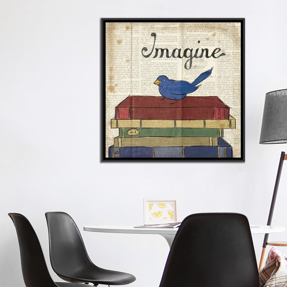 iCanvas "Bird Inspiration - Imagine" by Elyse DeNeige Framed Canvas Print