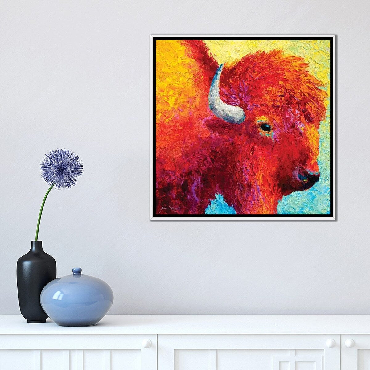 iCanvas "Bison Head IV" by Marion Rose Framed