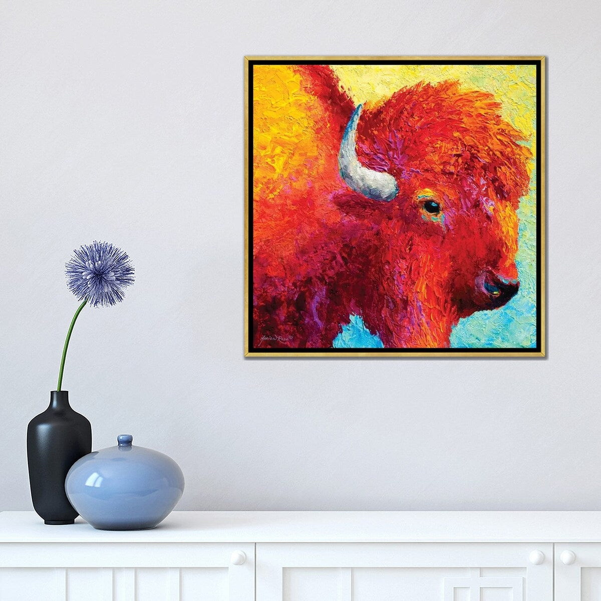 iCanvas "Bison Head IV" by Marion Rose Framed