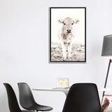 iCanvas "Blonde Cattle Maverick White" by Monika Strigel Framed