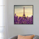 iCanvas "Blooming Lavender Against Of Paris" by Ievgeniia Bidiuk Framed