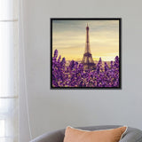 iCanvas "Blooming Lavender Against Of Paris" by Ievgeniia Bidiuk Framed