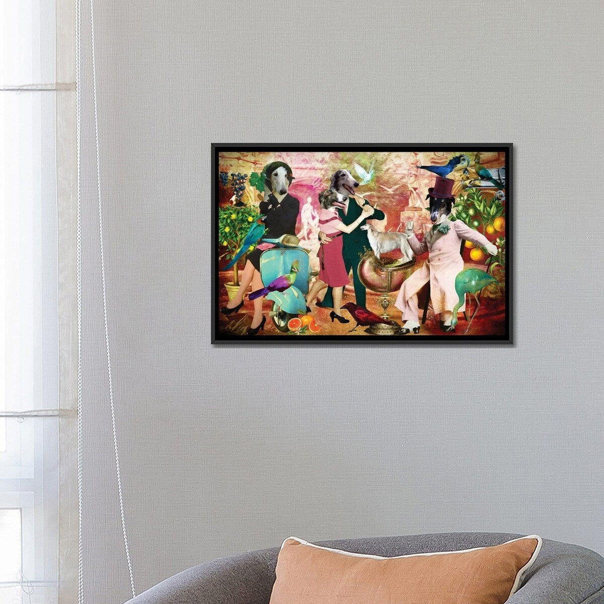 iCanvas "Borzoi La Dolce Vita" by Nobility Dogs Framed Canvas Print