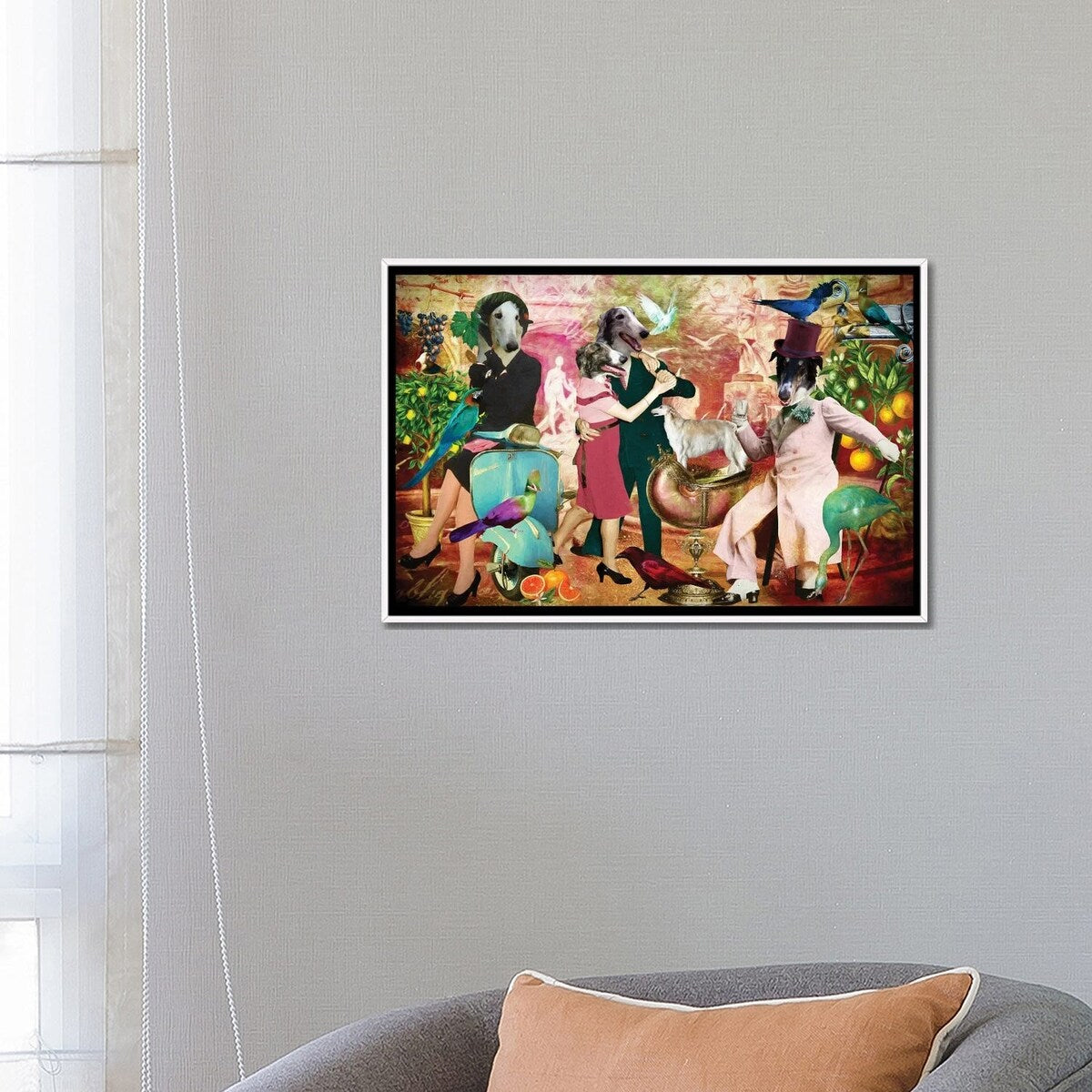 iCanvas "Borzoi La Dolce Vita" by Nobility Dogs Framed Canvas Print