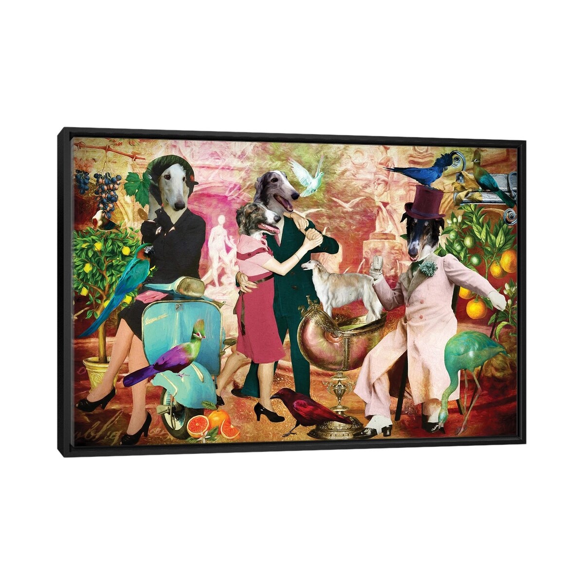 iCanvas "Borzoi La Dolce Vita" by Nobility Dogs Framed Canvas Print