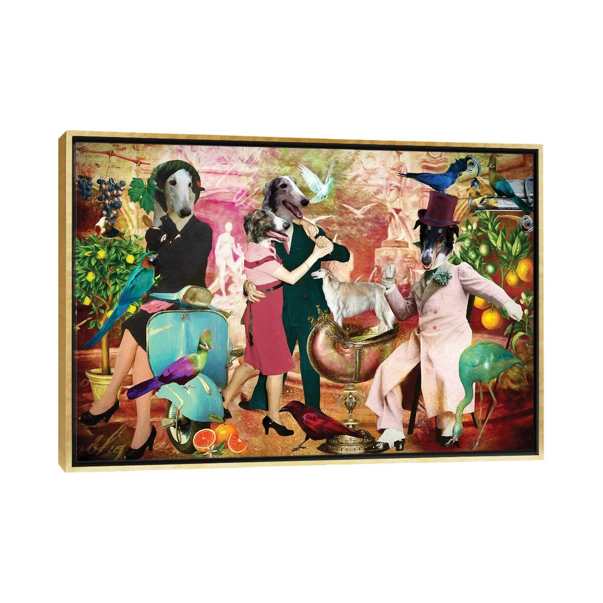 iCanvas "Borzoi La Dolce Vita" by Nobility Dogs Framed Canvas Print