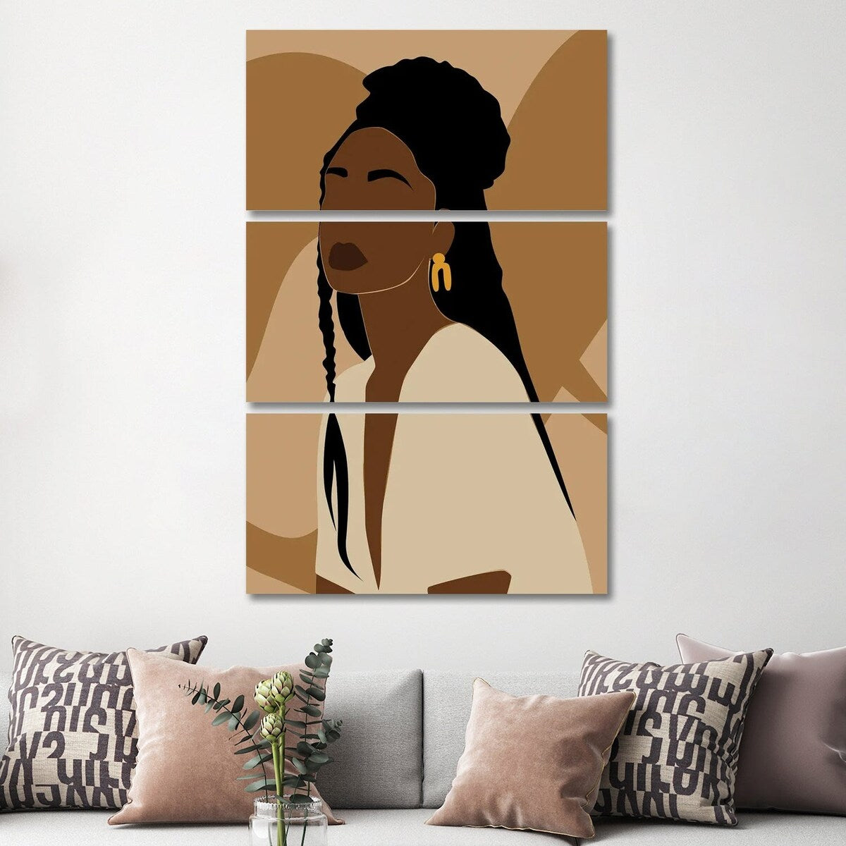 iCanvas "Braids Girl Portrait Art" by Tysee Ciage 3-Piece Wall Art Set