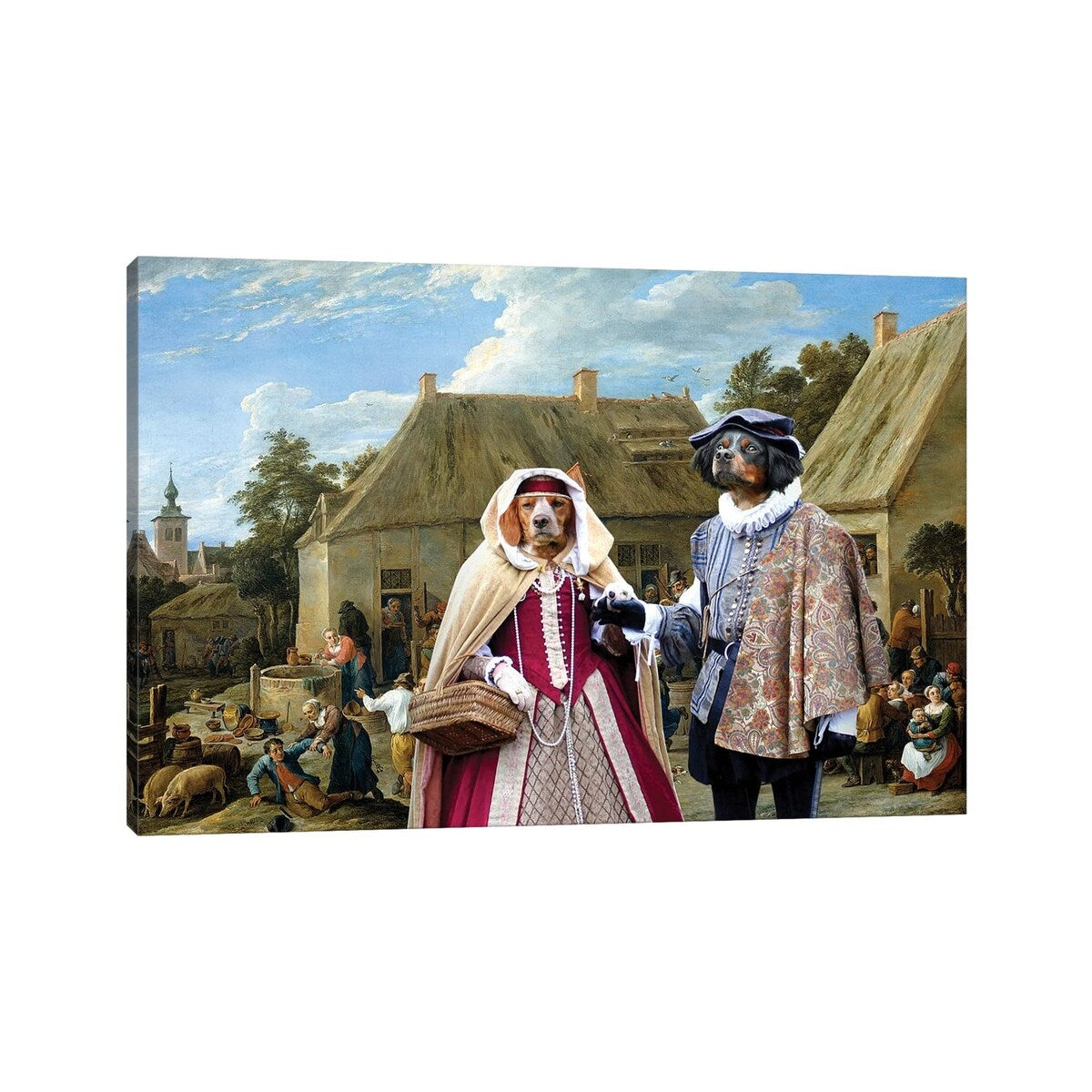 iCanvas "Brittany Spaniel Village Celebrity's" by Nobility Dogs Canvas Print