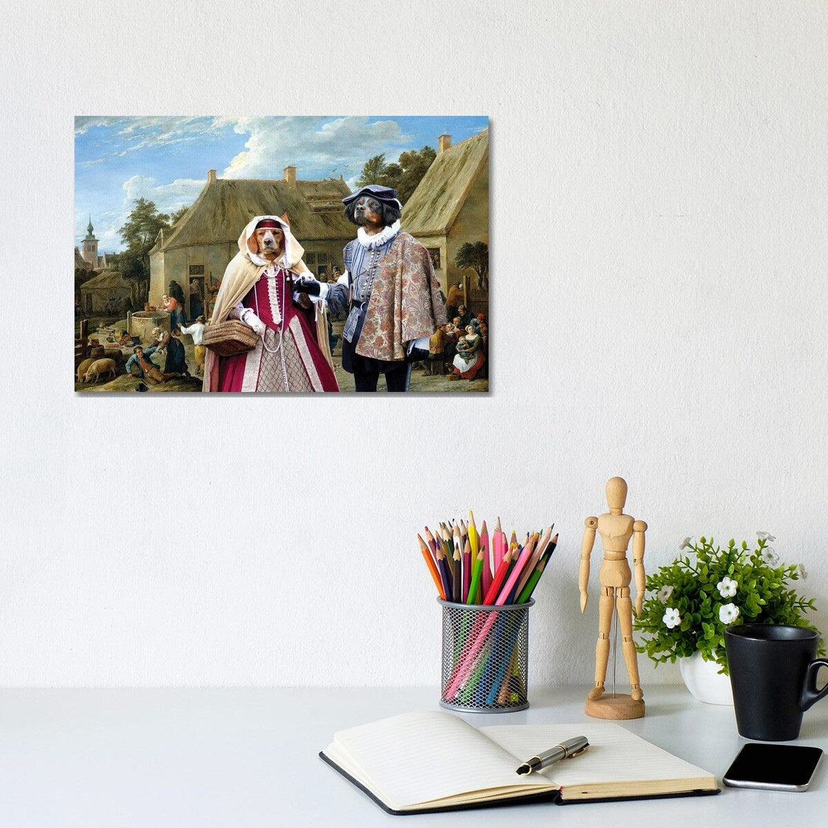 iCanvas "Brittany Spaniel Village Celebrity's" by Nobility Dogs Canvas Print
