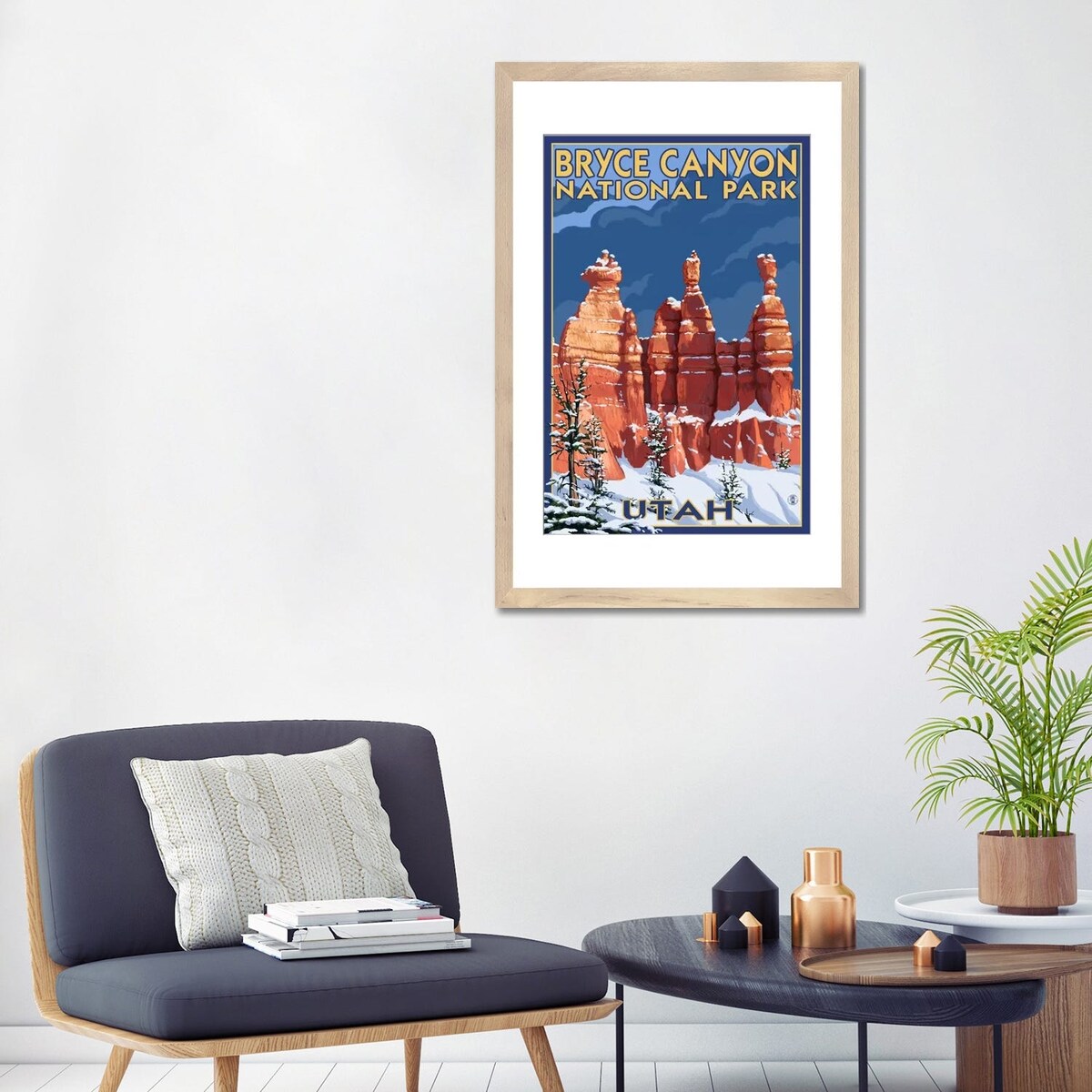 iCanvas "Bryce Canyon National Park (Three Hoodoos In Winter)" by Lantern Press