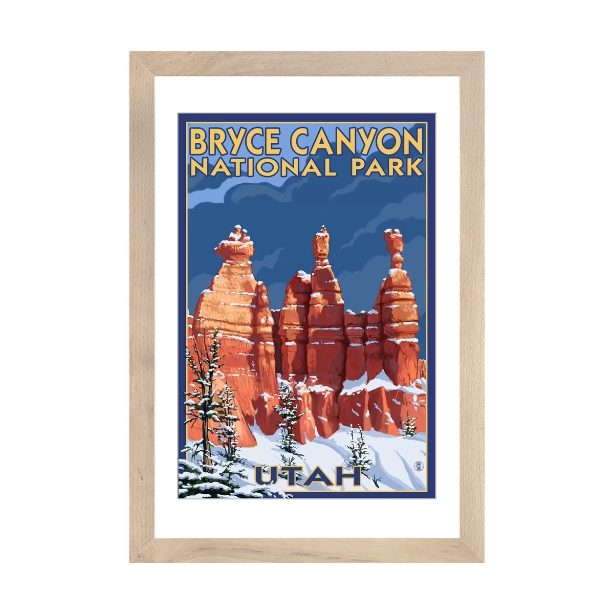 iCanvas "Bryce Canyon National Park (Three Hoodoos In Winter)" by Lantern Press