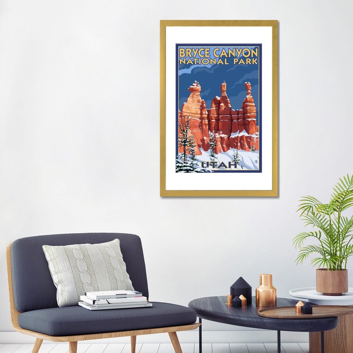 iCanvas "Bryce Canyon National Park (Three Hoodoos In Winter)" by Lantern Press