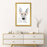 iCanvas "Bullterrier With Orange Glasses" by Printable Lisa's Pets