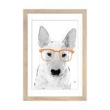 iCanvas "Bullterrier With Orange Glasses" by Printable Lisa's Pets