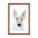 iCanvas "Bullterrier With Orange Glasses" by Printable Lisa's Pets