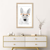 iCanvas "Bullterrier With Orange Glasses" by Printable Lisa's Pets