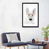 iCanvas "Bullterrier With Orange Glasses" by Printable Lisa's Pets