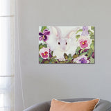 iCanvas "Bunny with Pansies" by Carissa Luminess Canvas Print