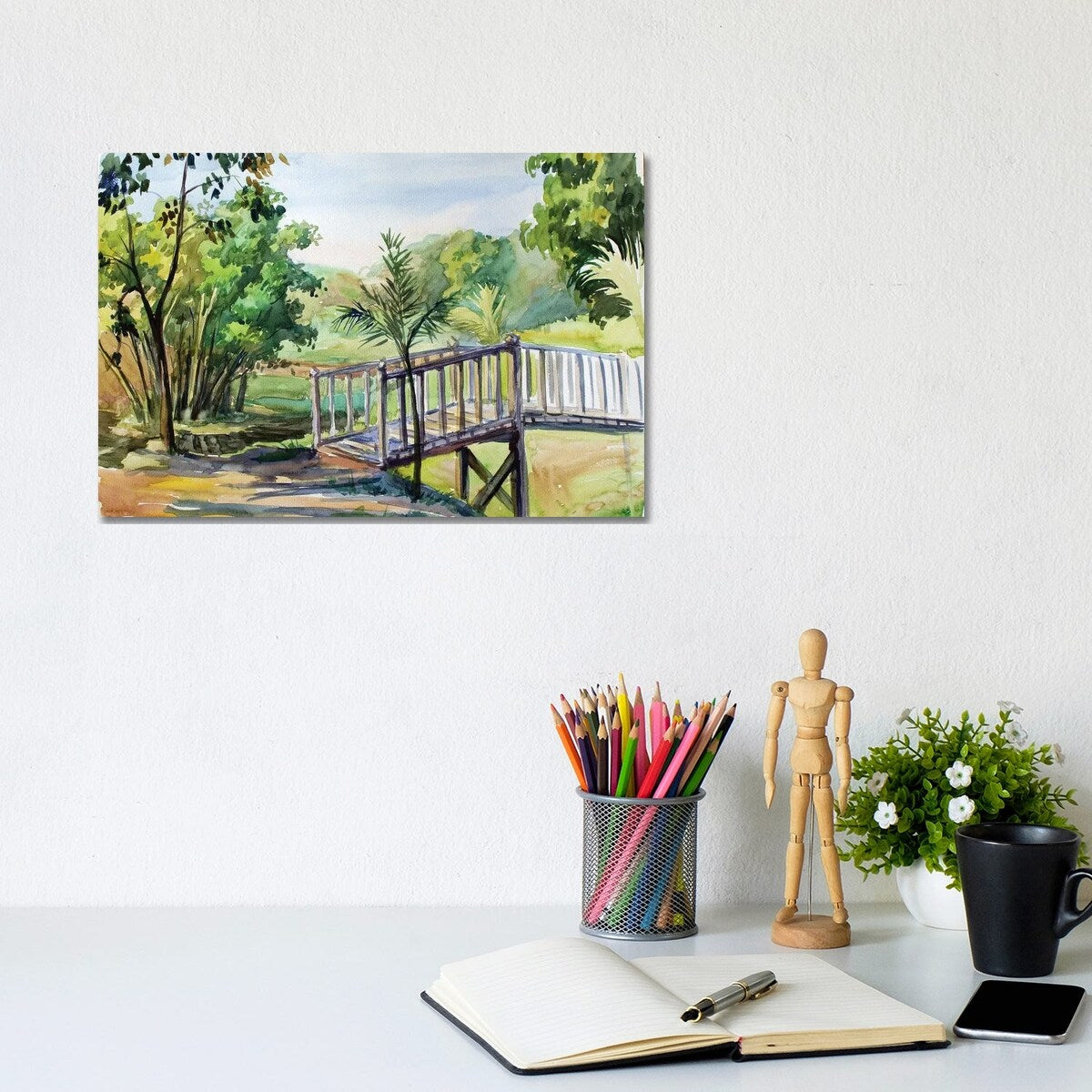 iCanvas "Burma Yangon Bridge" by CountessArt Canvas Print