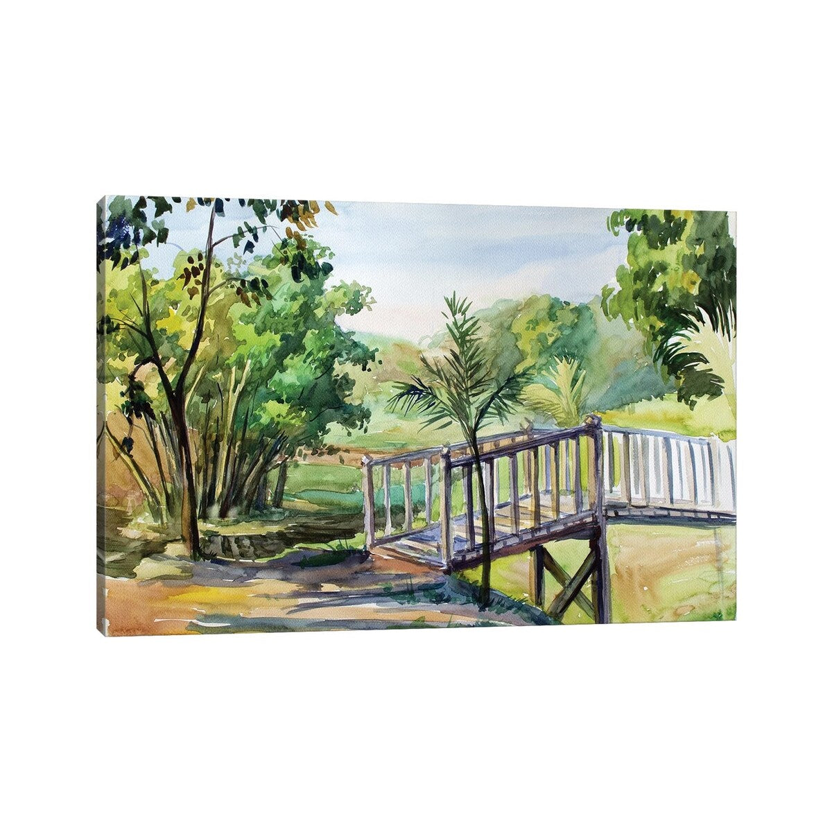 iCanvas "Burma Yangon Bridge" by CountessArt Canvas Print