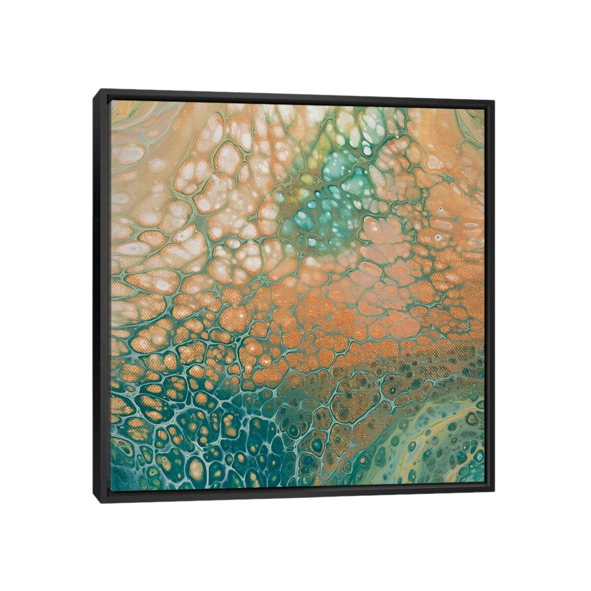 iCanvas "Caramel Teal Mesh" by Ocllo Mason Framed
