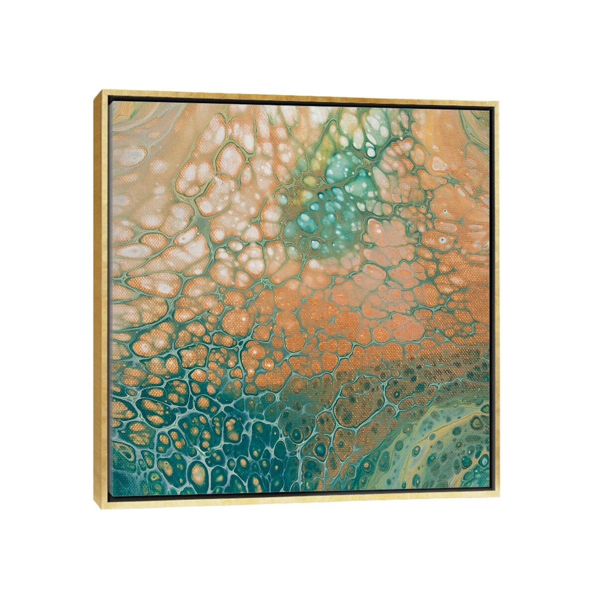 iCanvas "Caramel Teal Mesh" by Ocllo Mason Framed