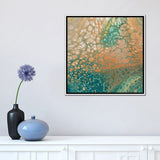 iCanvas "Caramel Teal Mesh" by Ocllo Mason Framed