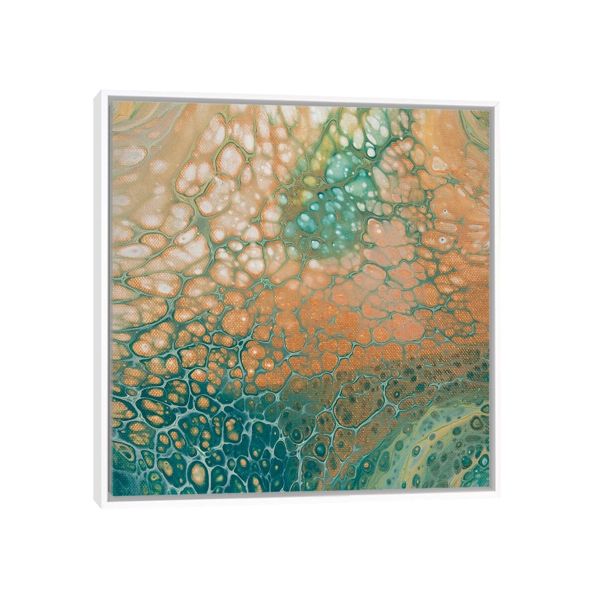 iCanvas "Caramel Teal Mesh" by Ocllo Mason Framed