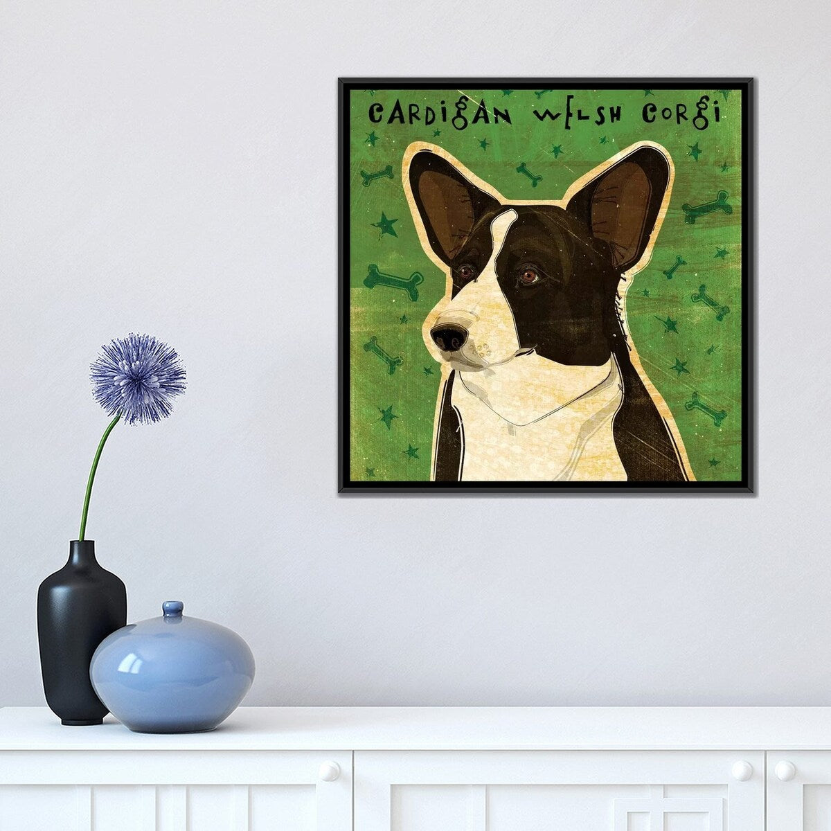 iCanvas "Cardigan Welsh Corgi" by John Golden Framed Canvas Print