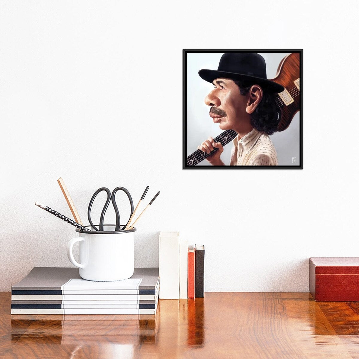 iCanvas "Carlos Santana" by Fernando Mendez Framed Canvas Print