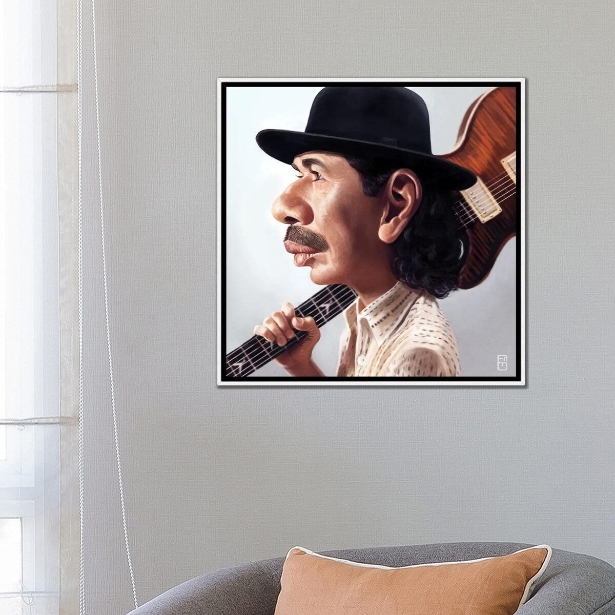 iCanvas "Carlos Santana" by Fernando Mendez Framed Canvas Print