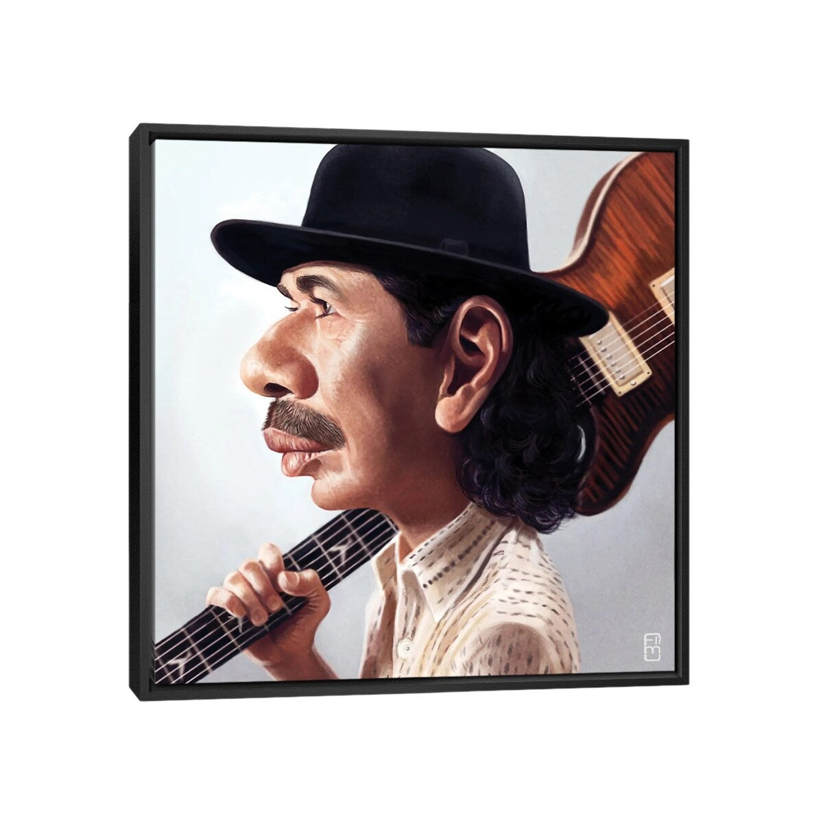 iCanvas "Carlos Santana" by Fernando Mendez Framed Canvas Print