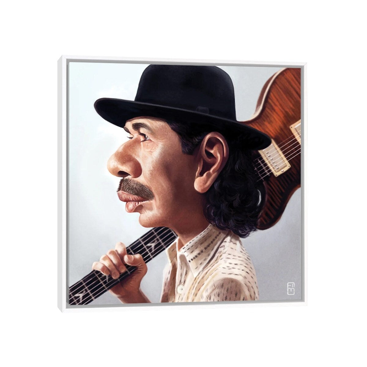 iCanvas "Carlos Santana" by Fernando Mendez Framed Canvas Print