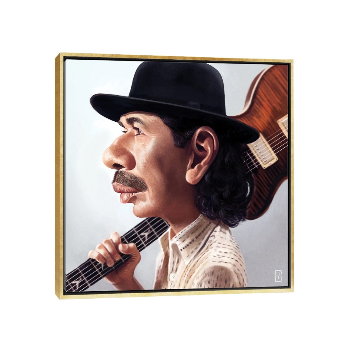iCanvas "Carlos Santana" by Fernando Mendez Framed Canvas Print
