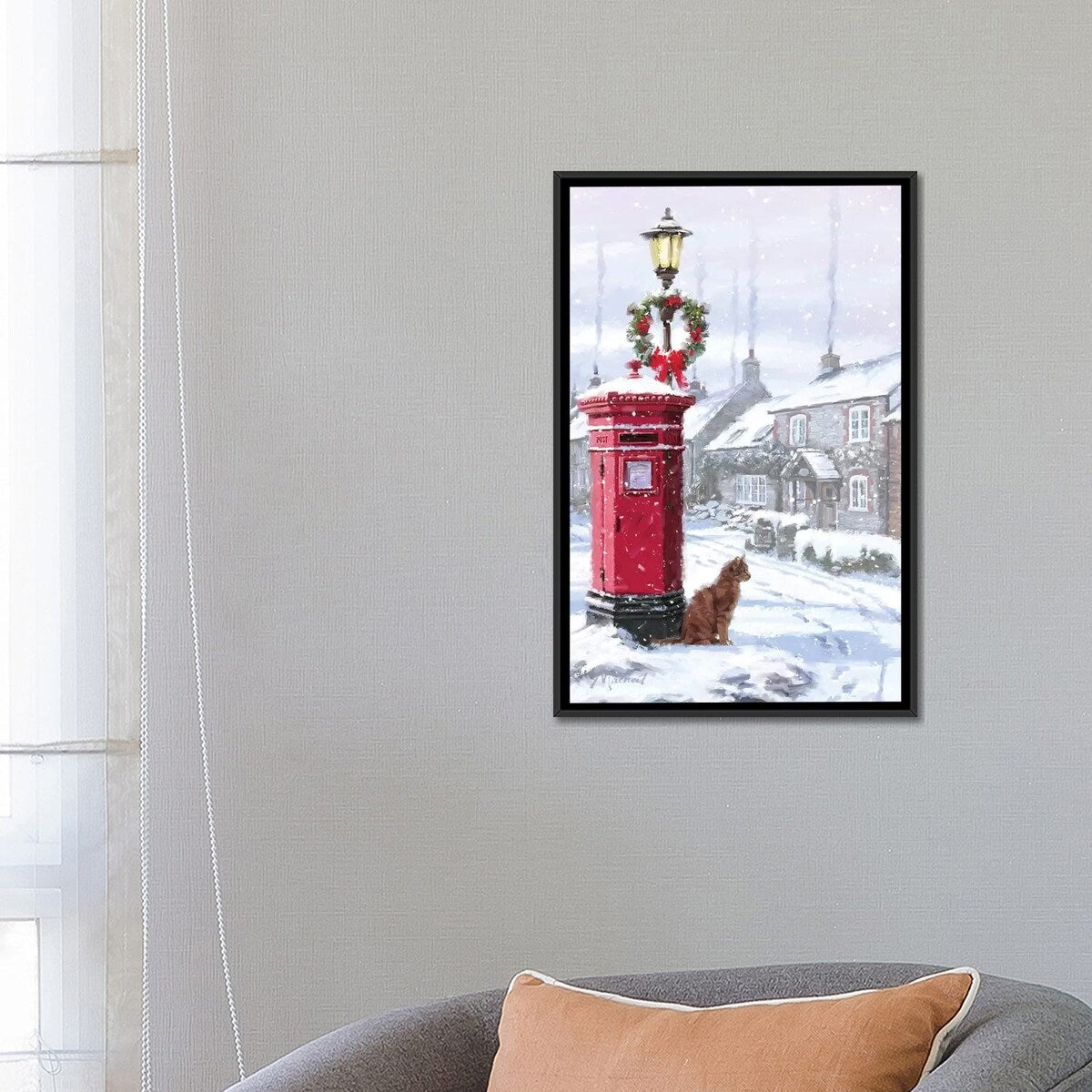 iCanvas "Cat And Postbox" by The Macneil Studio Framed