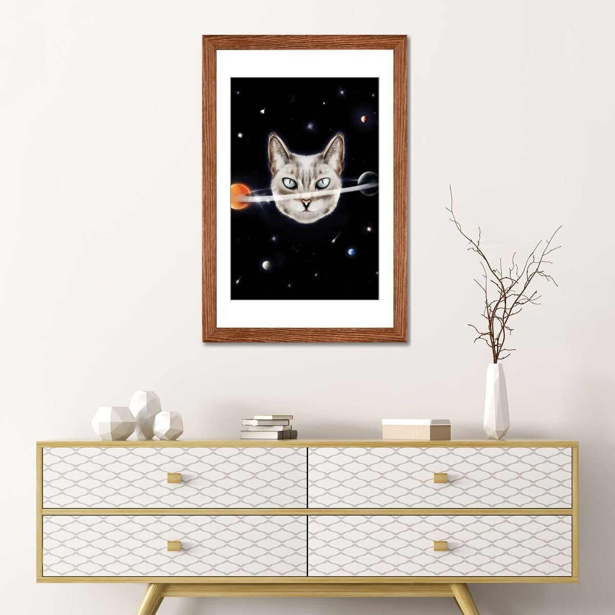 iCanvas "Cat Planet I" by Henrique Nobrega
