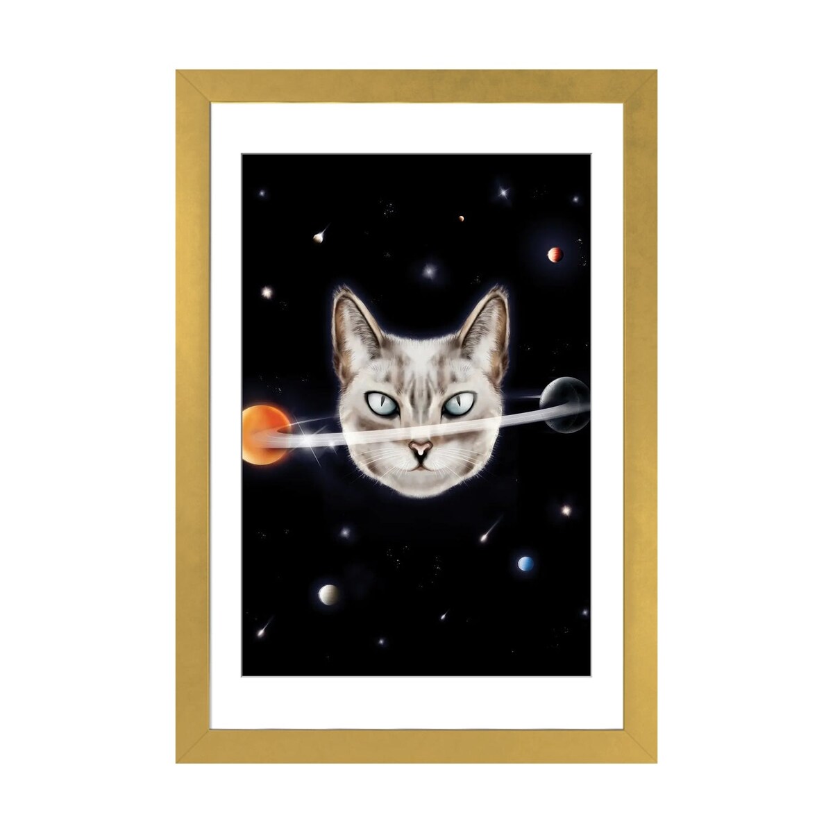 iCanvas "Cat Planet I" by Henrique Nobrega