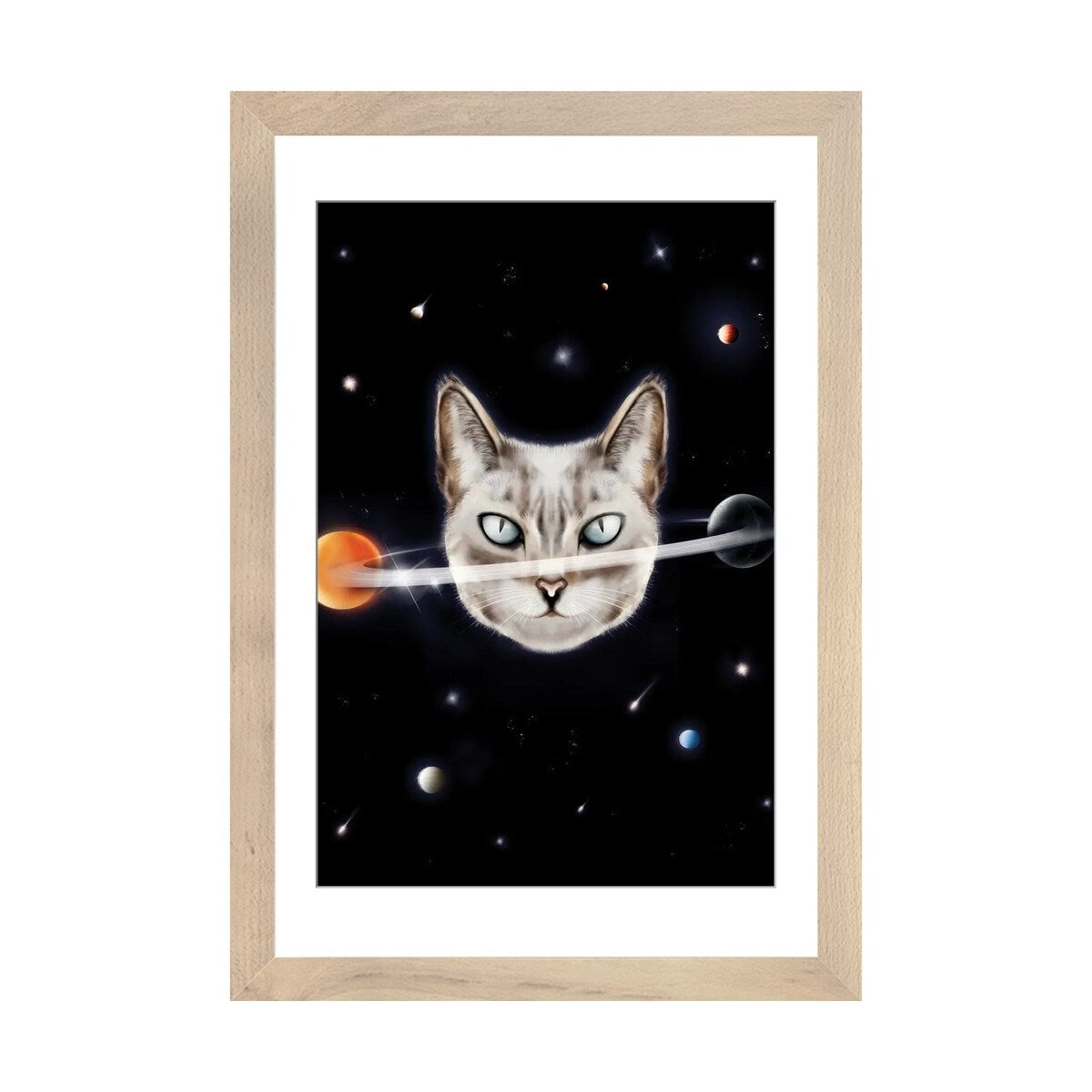 iCanvas "Cat Planet I" by Henrique Nobrega