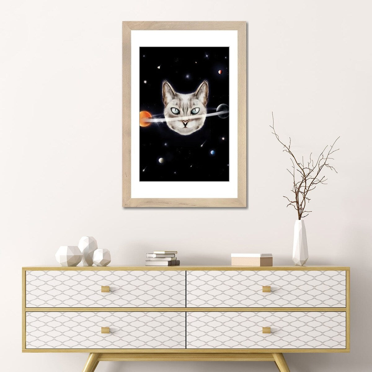 iCanvas "Cat Planet I" by Henrique Nobrega