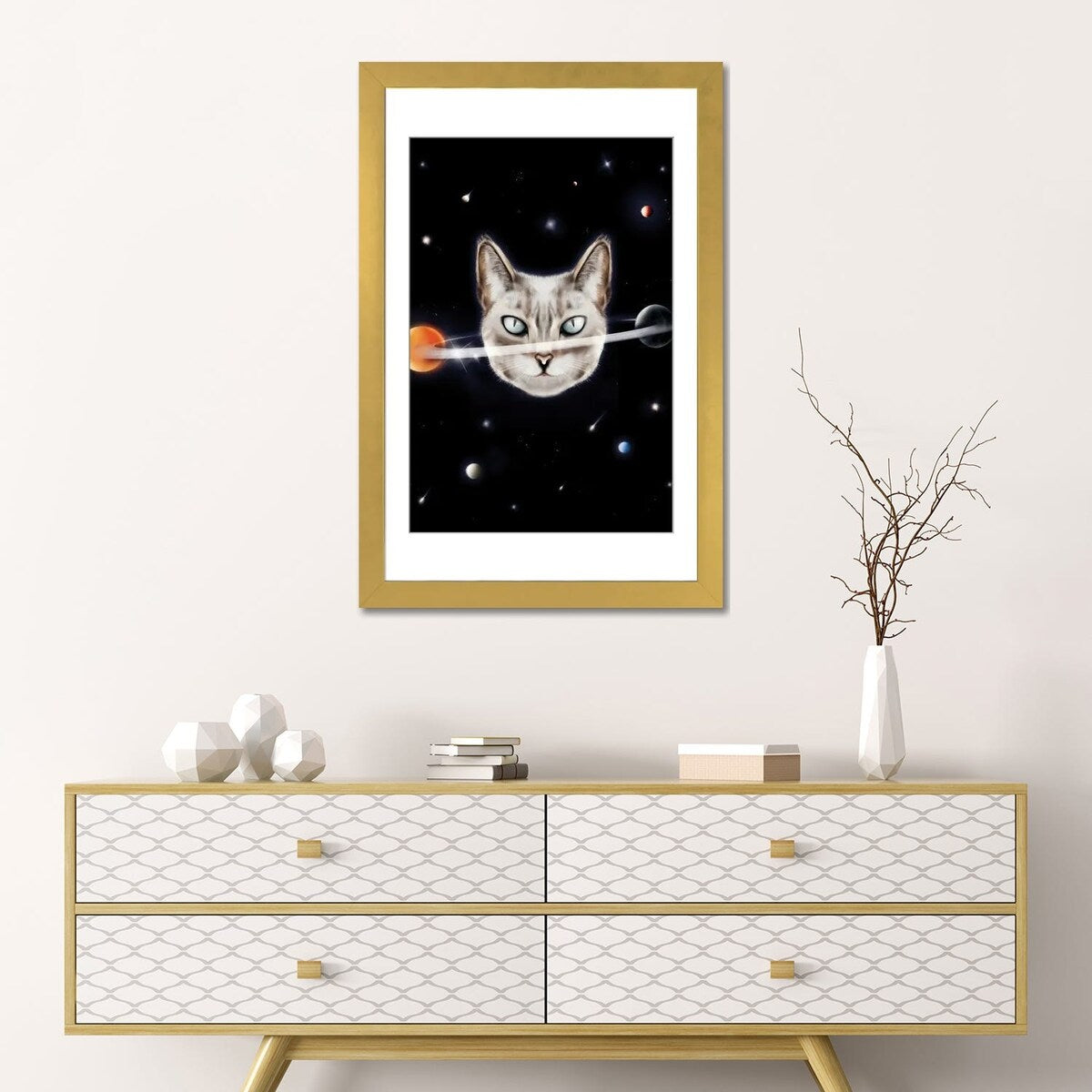 iCanvas "Cat Planet I" by Henrique Nobrega