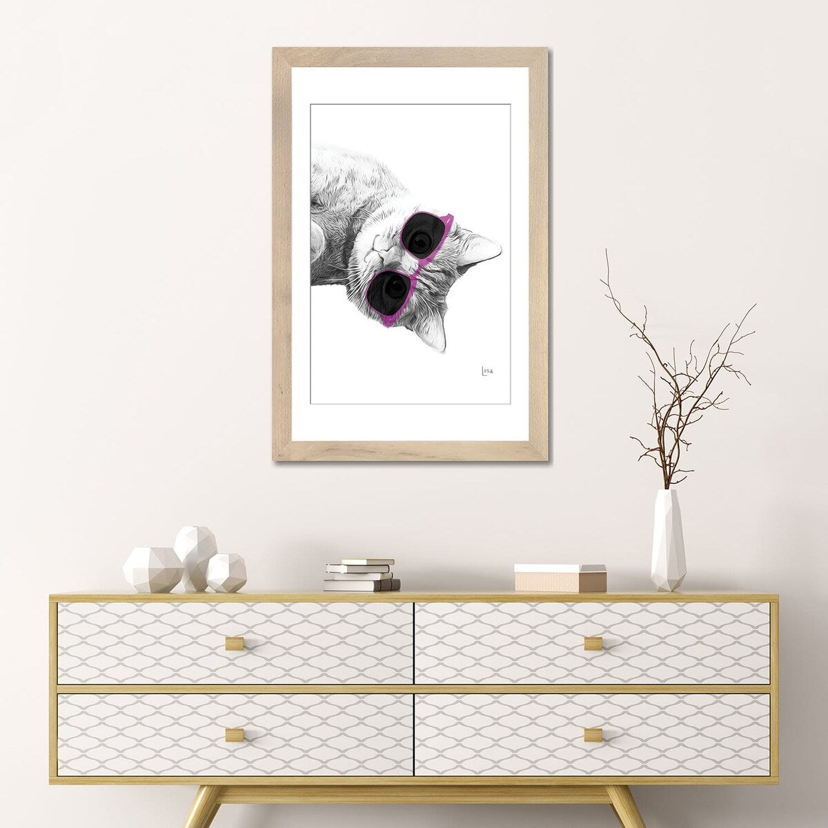 iCanvas "Cat With Purple Sunglasses" by Printable Lisa's Pets