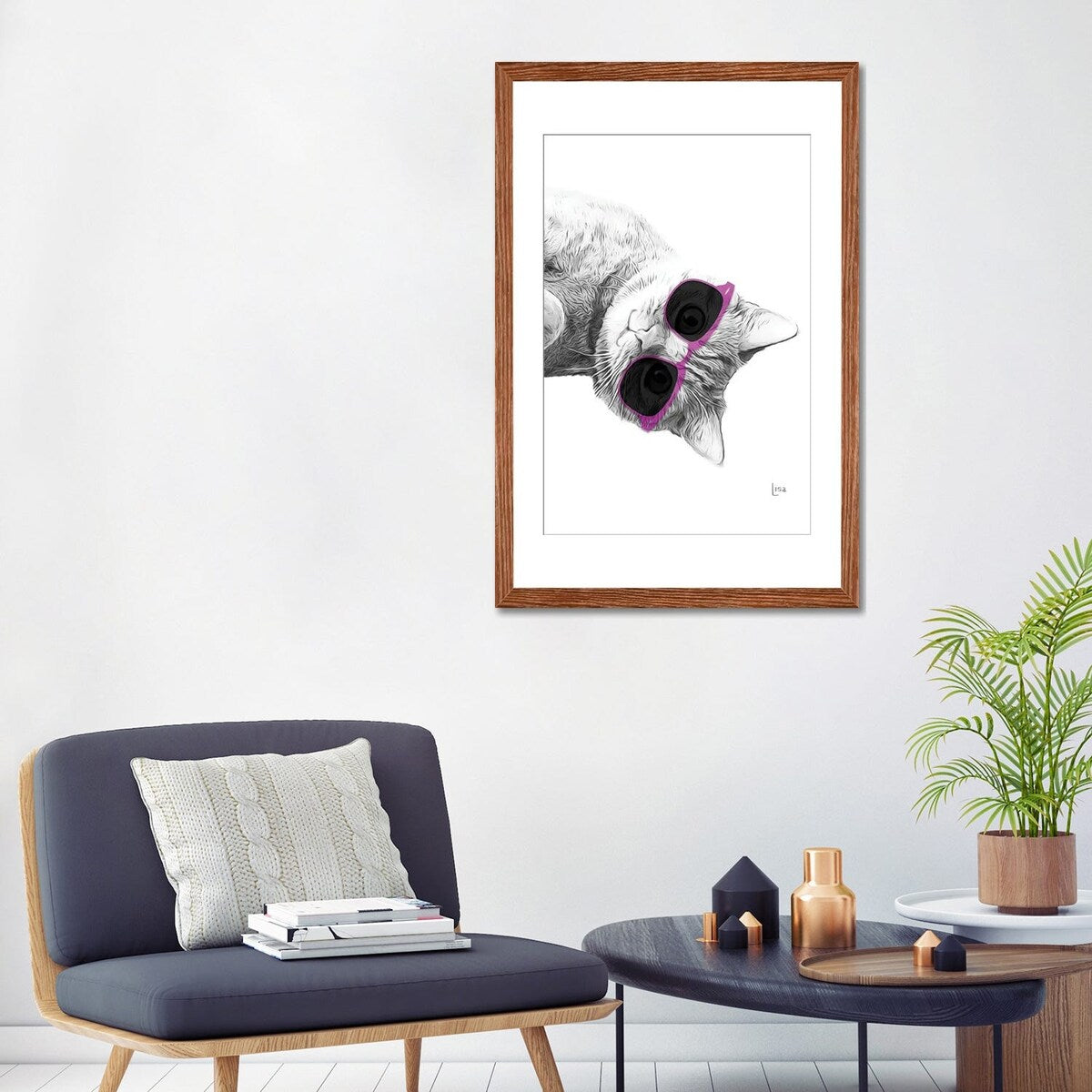 iCanvas "Cat With Purple Sunglasses" by Printable Lisa's Pets