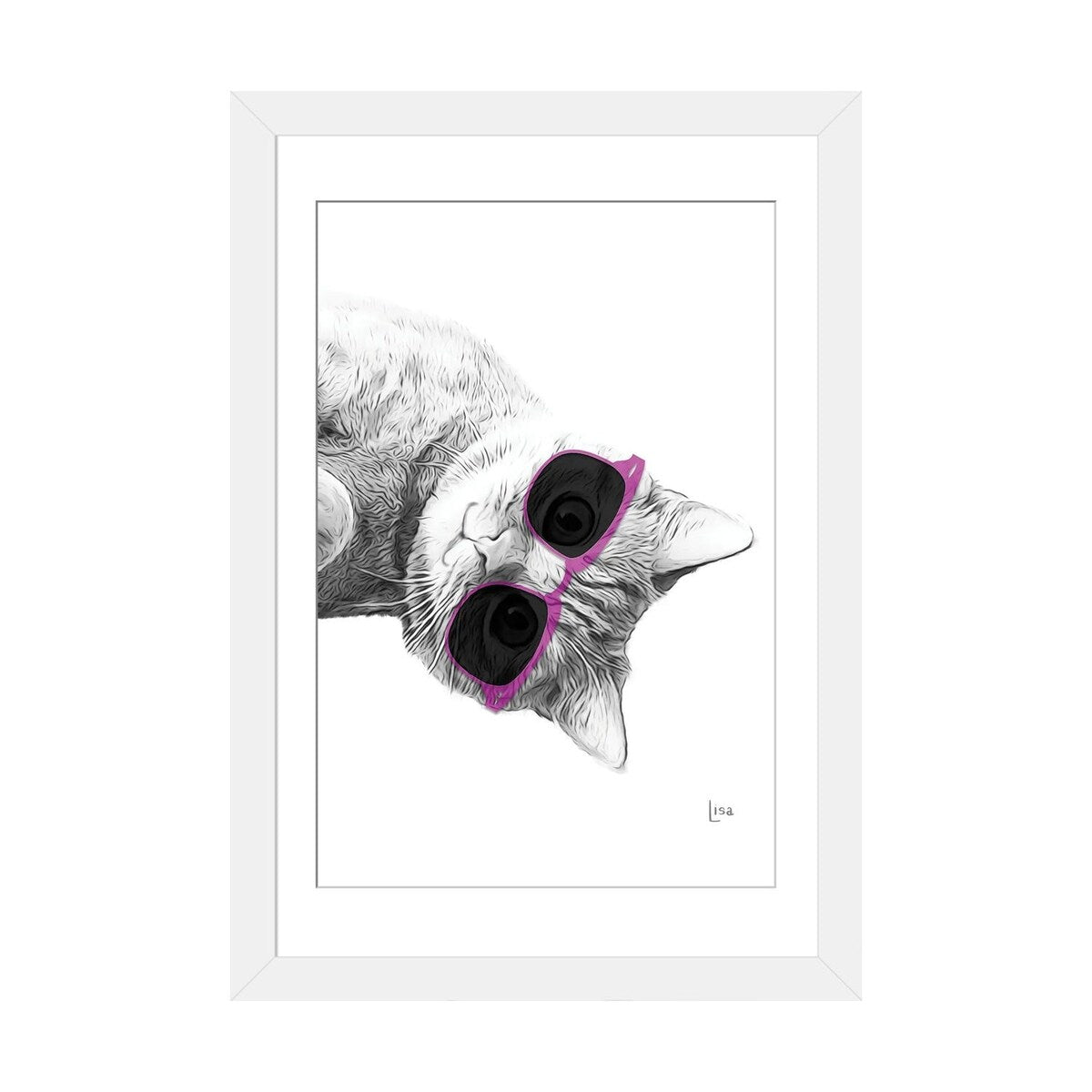 iCanvas "Cat With Purple Sunglasses" by Printable Lisa's Pets
