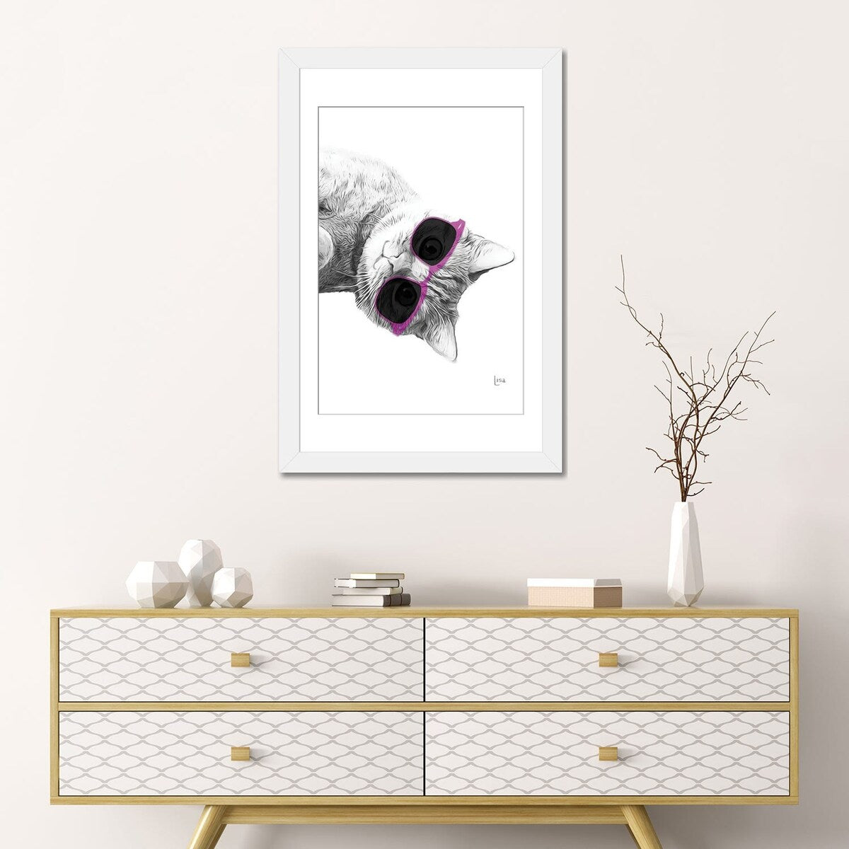 iCanvas "Cat With Purple Sunglasses" by Printable Lisa's Pets