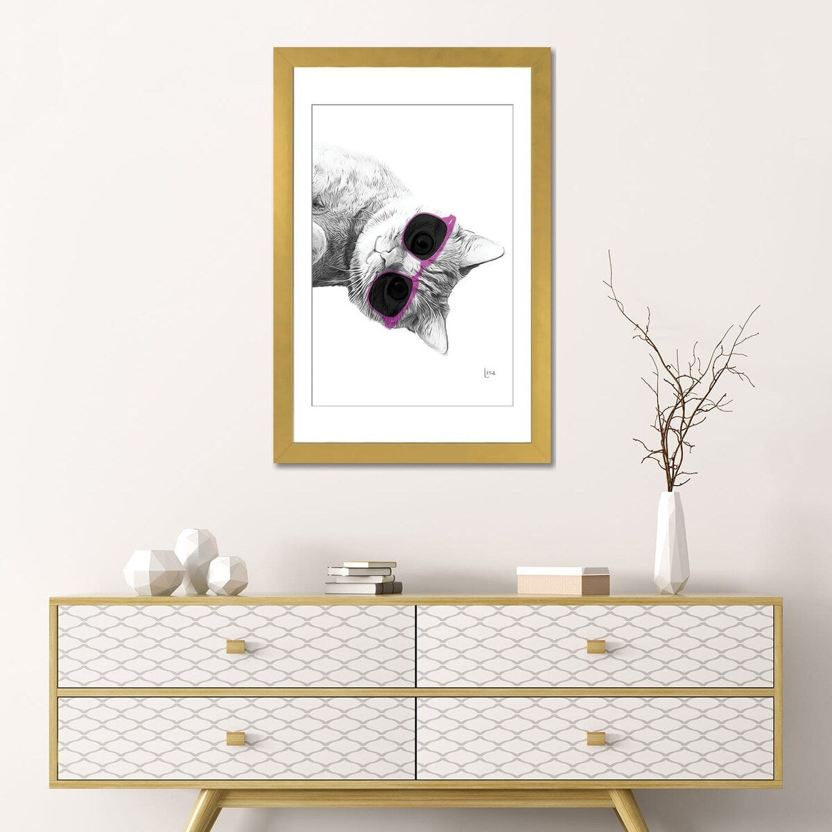 iCanvas "Cat With Purple Sunglasses" by Printable Lisa's Pets