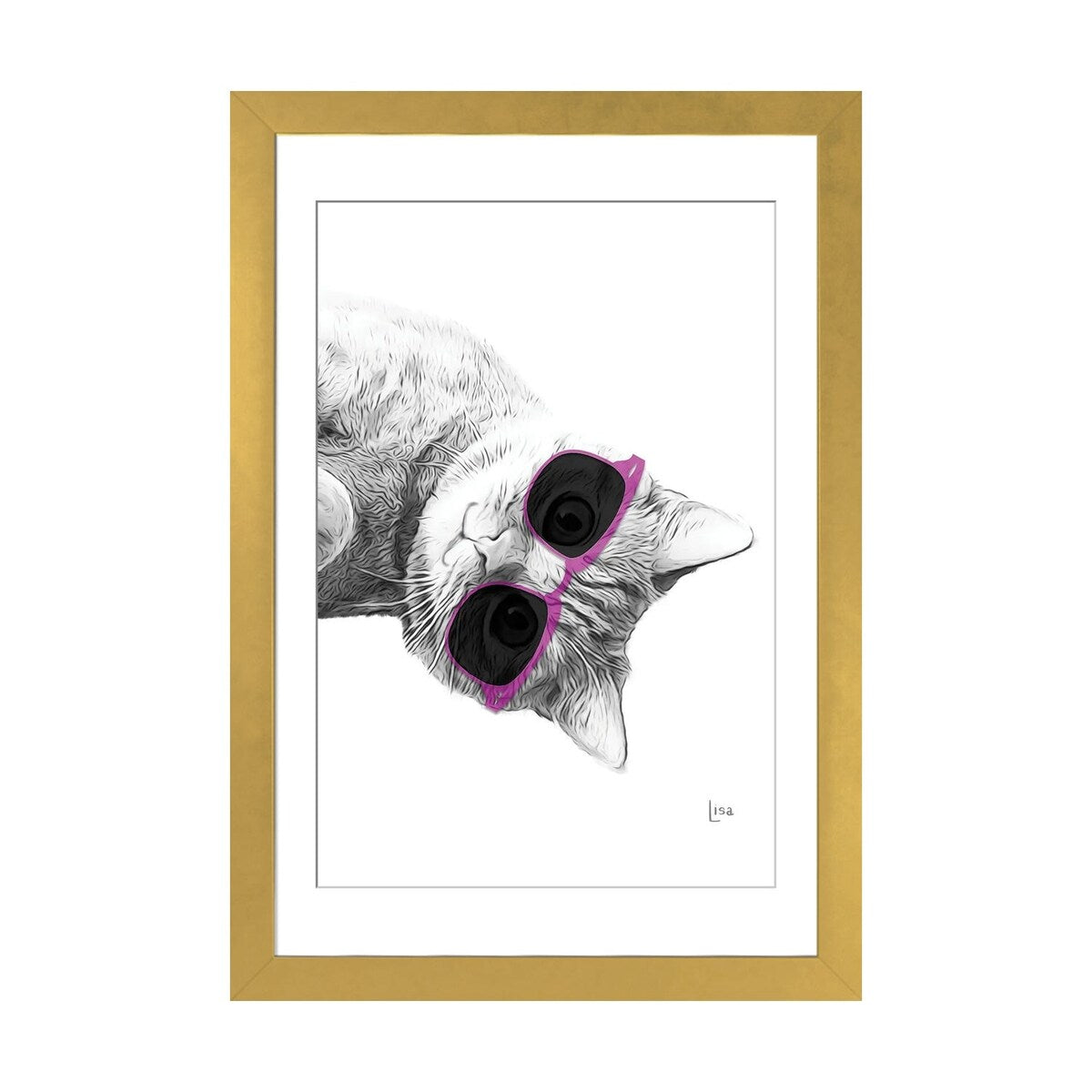 iCanvas "Cat With Purple Sunglasses" by Printable Lisa's Pets